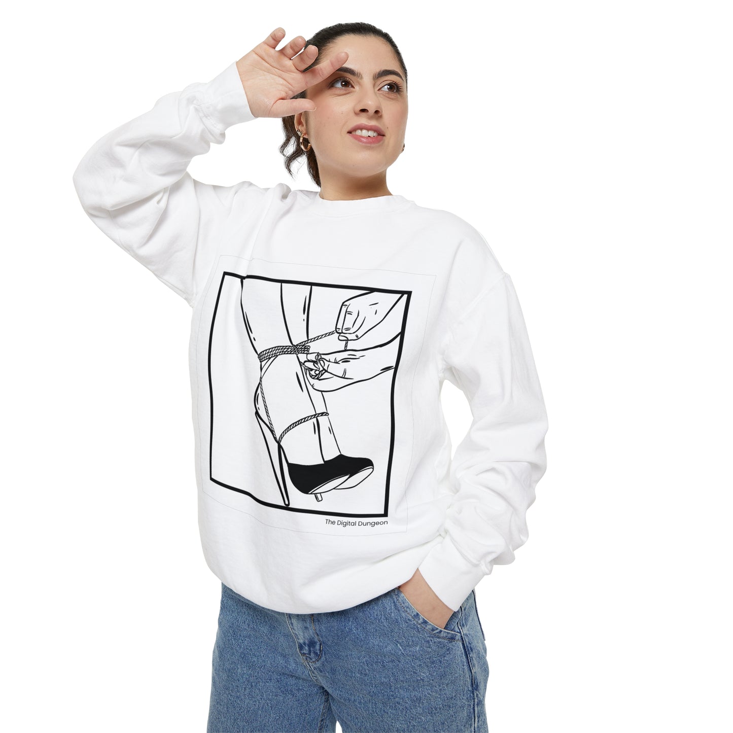 Vintage Fetish Graphic High-Heel Bondage Sweatshirt / Sweater / Jumper