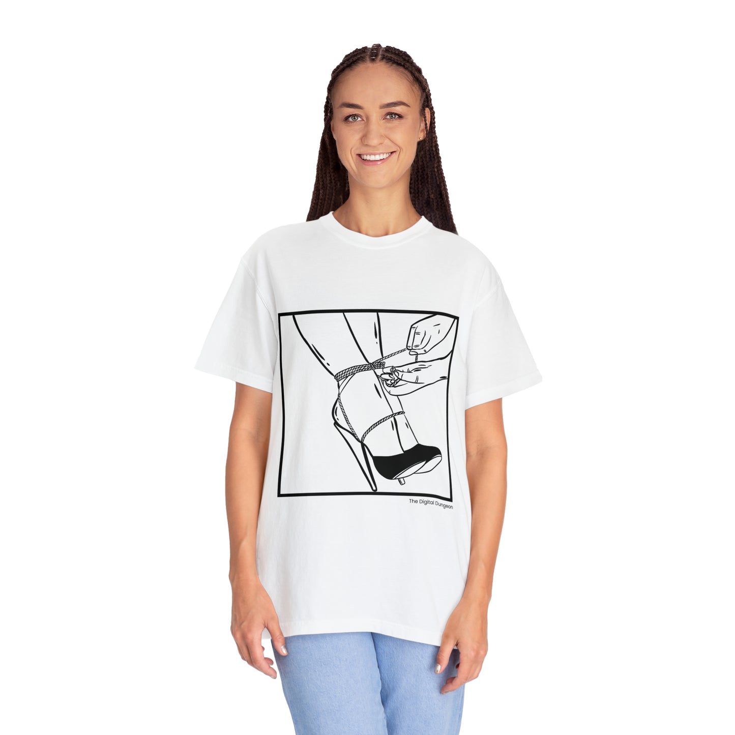 Vintage Fetish Graphic High-Heel Bondage T-Shirt